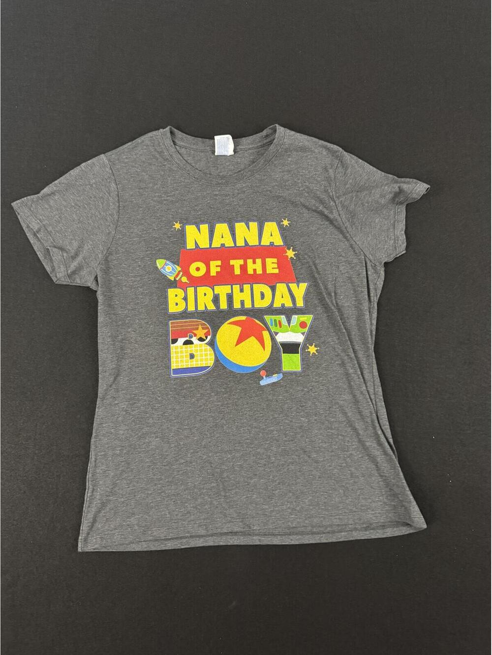 Nana of the Birthday Boy Graphic T-Shirt Size L